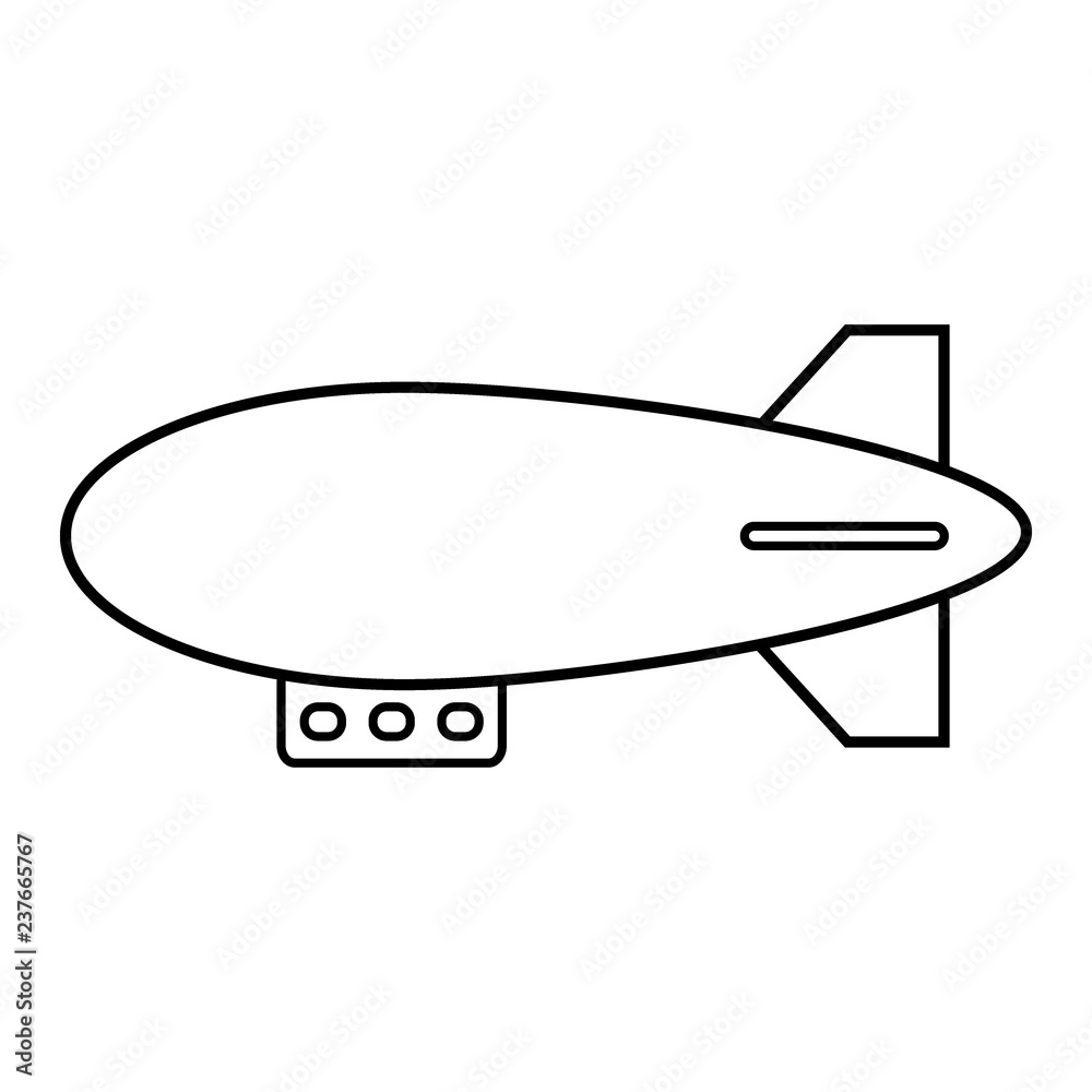 Airship icon on white. Airship icon on white.