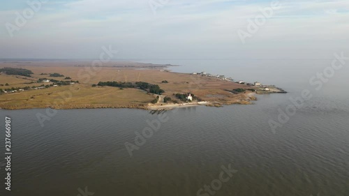 Aerial shot of the East Point Light. photo