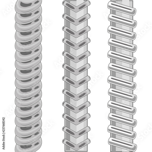 Vector illustration metallic twig armature with miscellaneous drawing