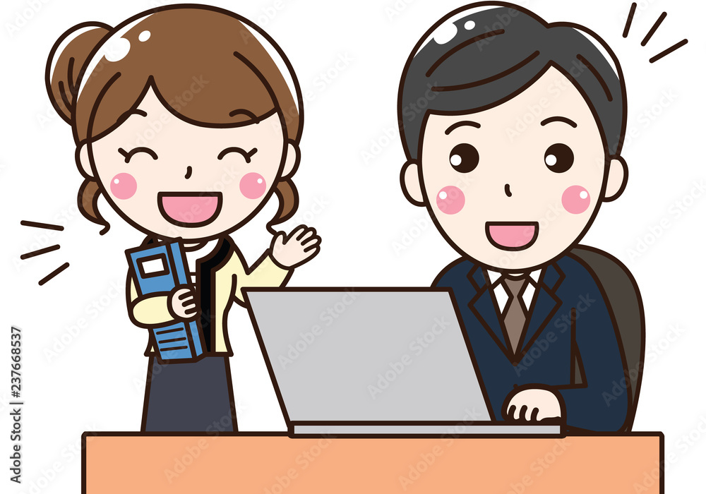 女性会社員ol 仕事終わり ノルマ達成 Stock イラスト Adobe Stock