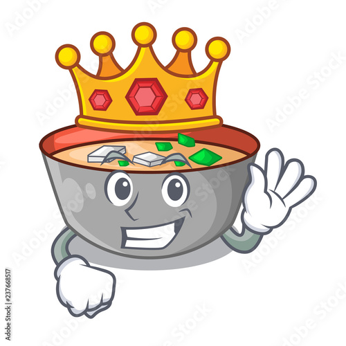 King delicious meal of miso soup cartoon