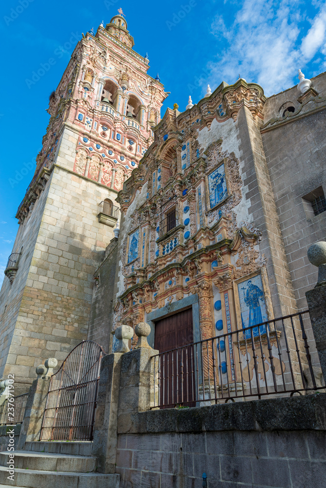 JEREZ DE LOS CABALLEROS, BADAJOZ, SPAIN - NOVEMBER 24, 2018: Church of San Bartolome