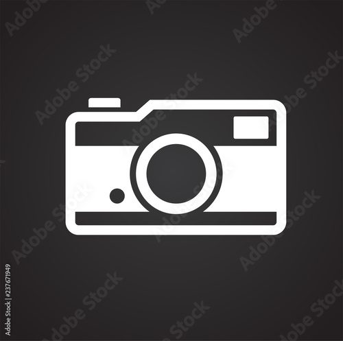 Digital camera icon on black background for graphic and web design, Modern simple vector sign. Internet concept. Trendy symbol for website design web button or mobile app