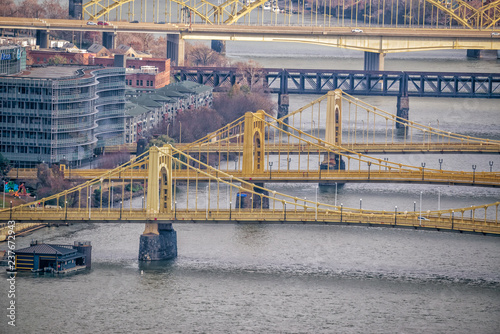 Bridges over the Allegheny River in Pittsburgh, Pennsylvania, USA photo