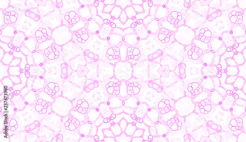 Pink seamless pattern. Amusing delicate soap bubbl