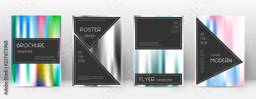 Flyer layout. Black fascinating template for Broch