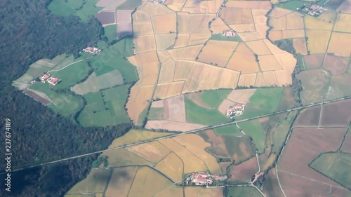 Aero filming, agricultural fields. Frankfurt am Main, Germany