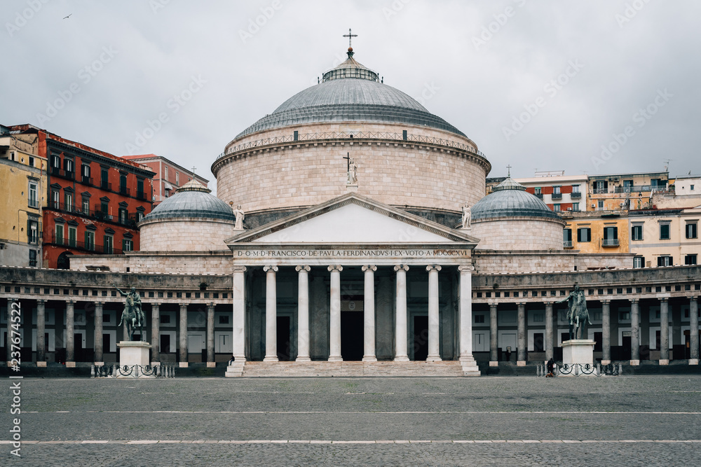 Basilica of San Francesco di Paola, at Piazza del Plebiscito in Naples, Italy