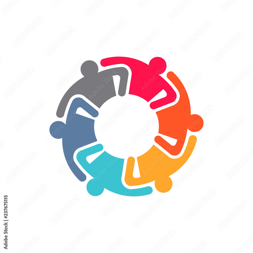 Six business partners people conference in circle. Six business partners people conference in circle.