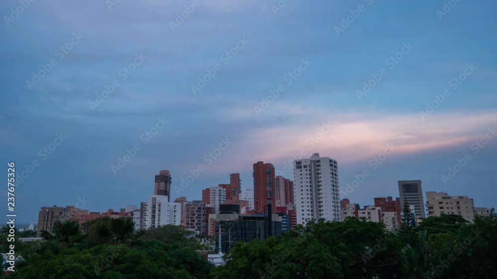 Barranquilla, Colombia Day to Night Skyline Evening Time-lapse Barranquilla, Colombia Day to Night Skyline Evening Time-lapse