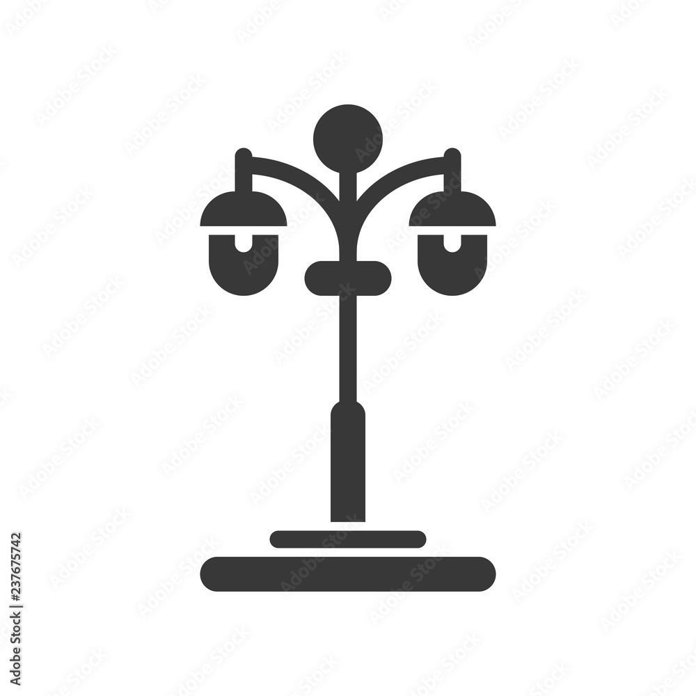 Lantern or lamp vector icon, solid style