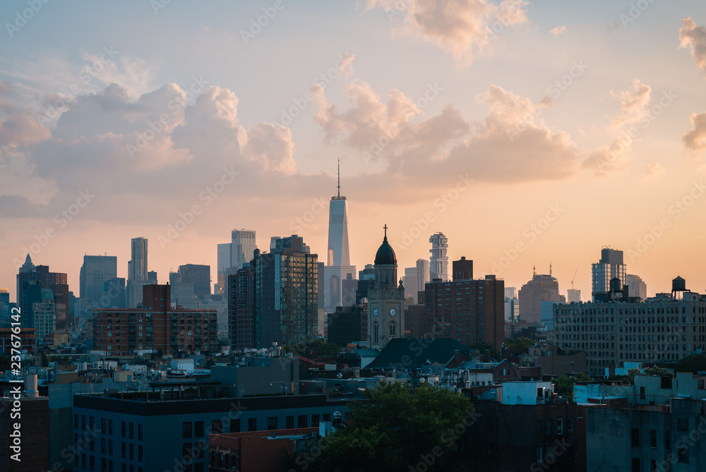 View of Midtown at sunset, in Manhattan, New York City