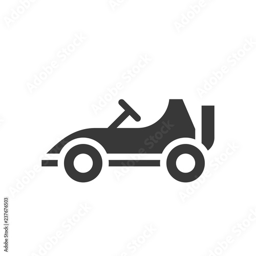 Go kart or Racing car vector icon, amusement park related solid style