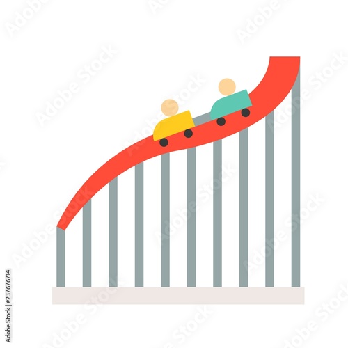 big dipper ride vector icon, amusement park related flat style