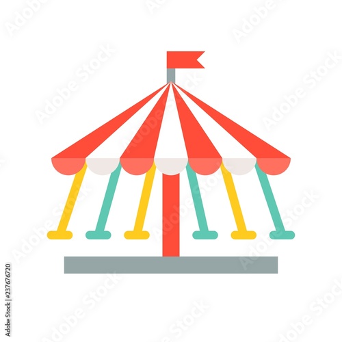 Swing ride vector icon, amusement park related flat style