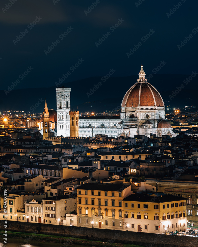A night view from Piazzale Michelangelo in Florence, Italy.