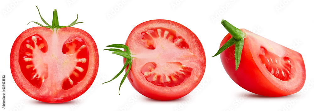Naklejka premium Tomatoes isolated on white