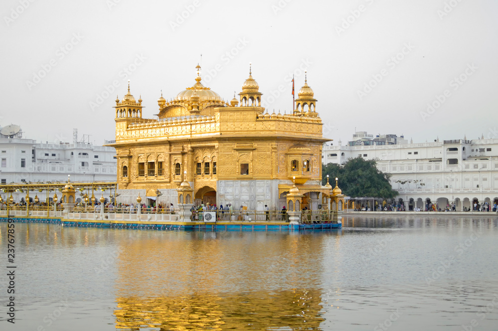 Early morning golden temple view from its walk ways
