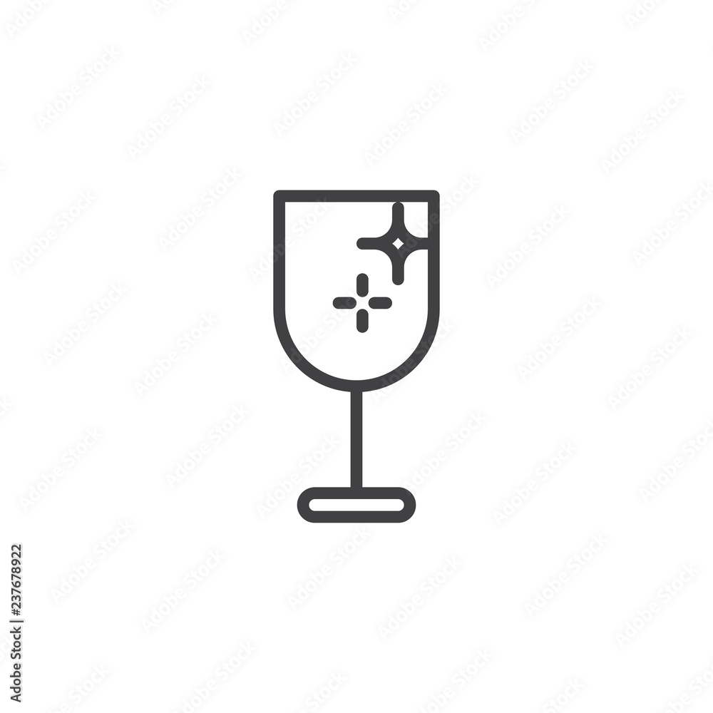Champagne glass outline icon. linear style sign for mobile concept and web design. Empty wineglass simple line vector icon. Symbol, logo illustration. Pixel perfect vector graphics
