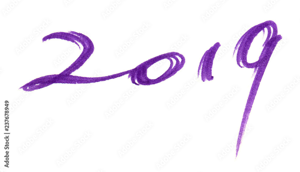 Decoration elements for New Year 2019 with handwriting Decoration elements for New Year 2019 with handwriting