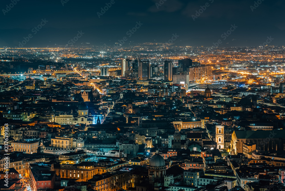 A night view from Belvedere San Martino, in Naples, Italy.