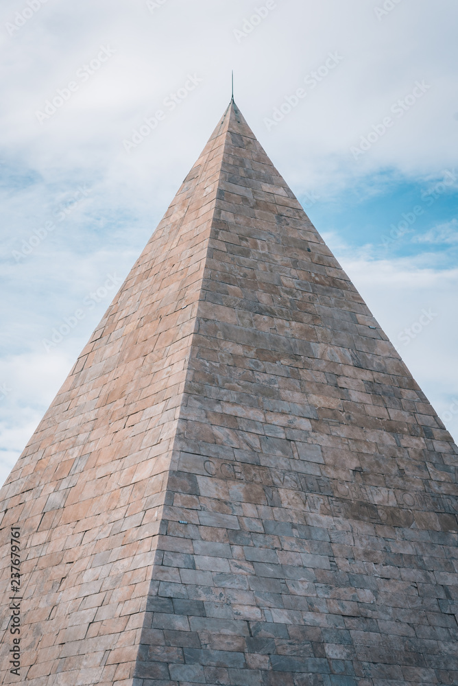 The Pyramid of Cestius, in Rome, Italy
