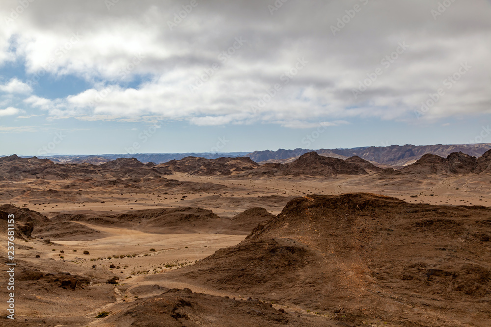 Fototapeta premium Moon Landscape, an area of the Namib Desert on the Namibian Skeleton coast that looks like the moon.