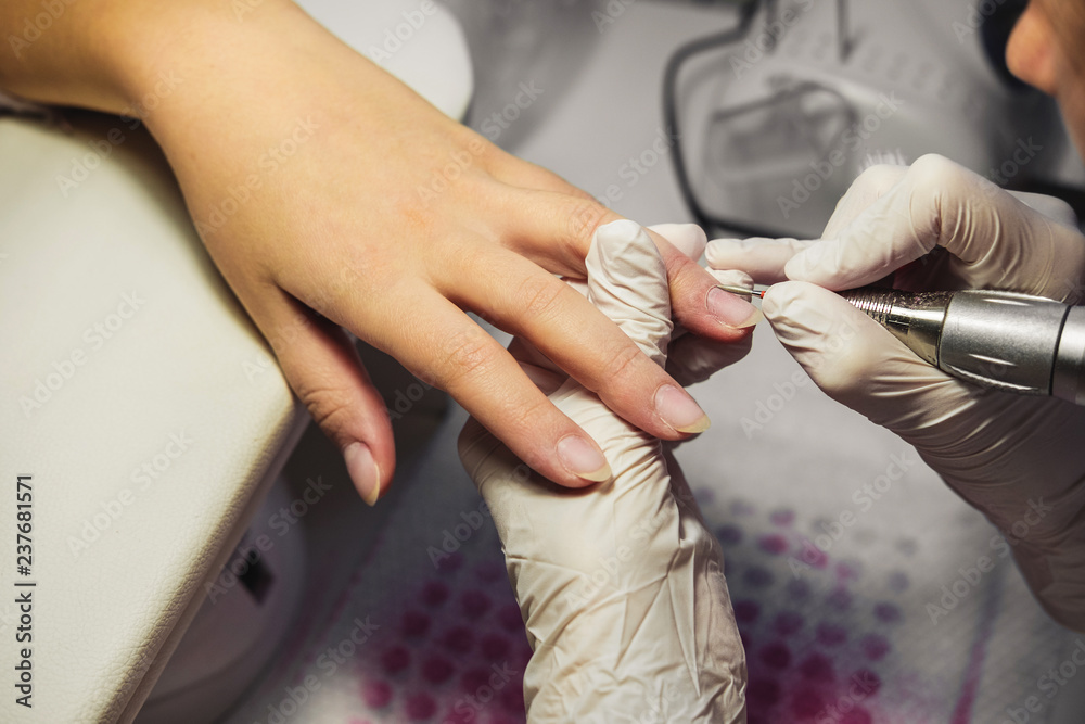 Naklejka premium manicure process