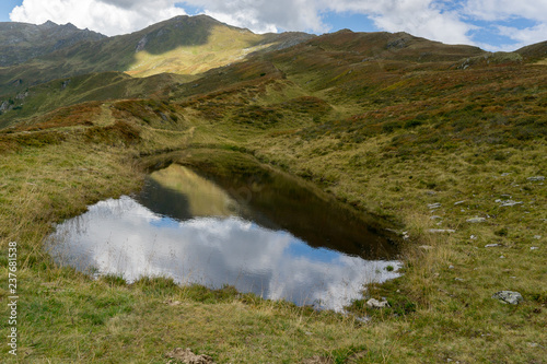 Mountain lake landscape in Europe Tyrol Alps travel