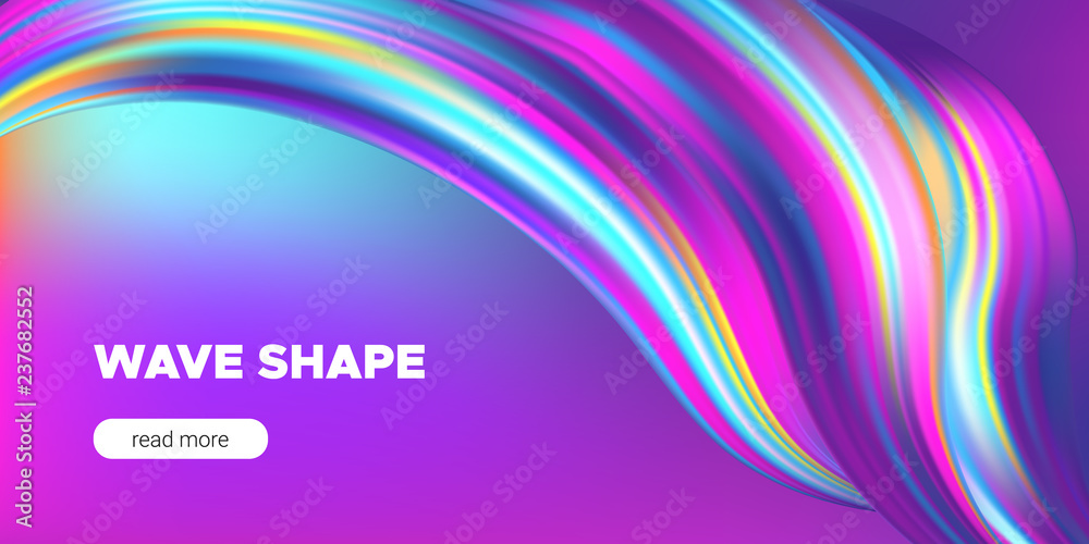 Colorful 3d Abstract Wave Banner. Colorful 3d Abstract Wave Banner.