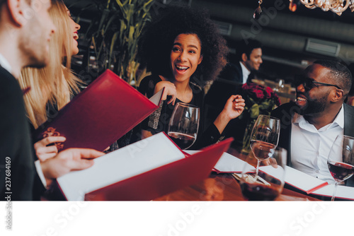 Businessmans Having Meeting In Indoor Restaurant