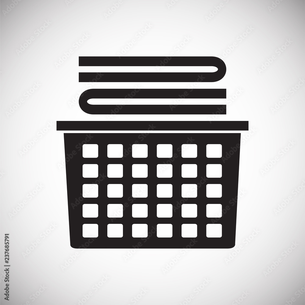 Basket with clothing icon on white background for graphic and web design, Modern simple vector sign. Internet concept. Trendy symbol for website design web button or mobile app Basket with clothing icon on white background for graphic and web design, Modern simple vector sign. Internet concept. Trendy symbol for website design web button or mobile app
