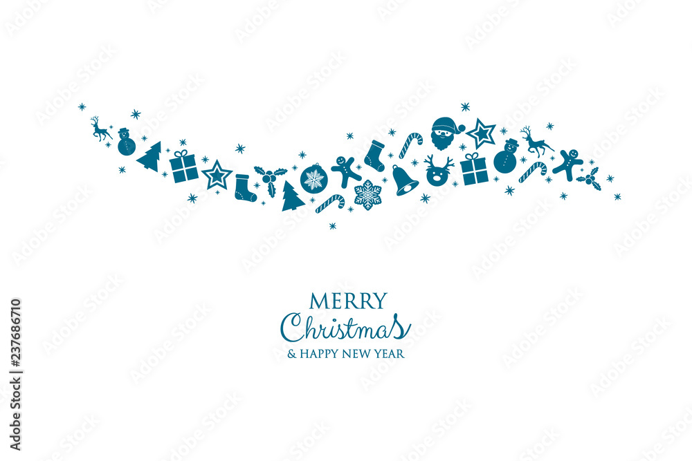 Concept of Christmas card with hand drawn ornaments. Vector. Concept of Christmas card with hand drawn ornaments. Vector.