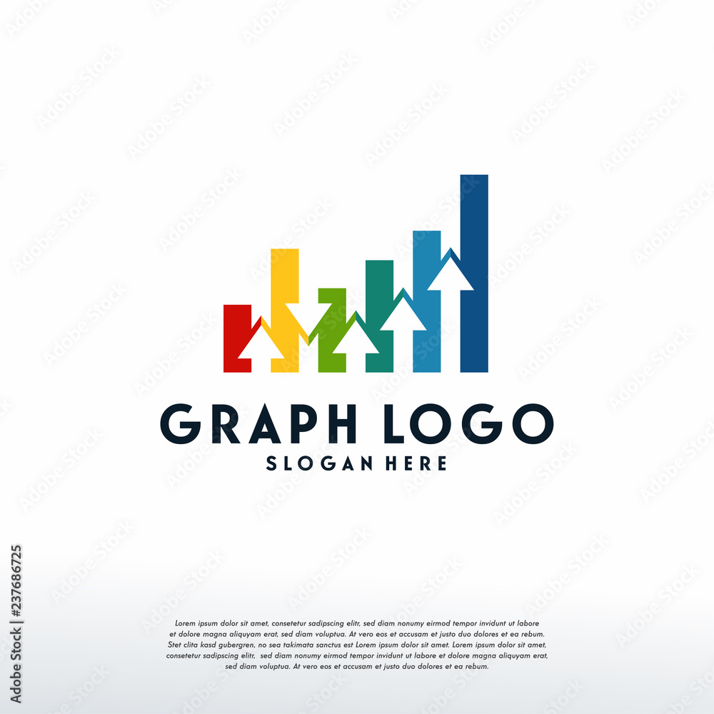 Modern Graph logo designs template, Stats logo icon, Logo symbol icon