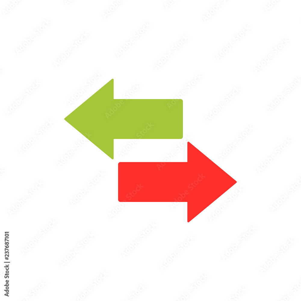 left, right arrow, switch button icon vector