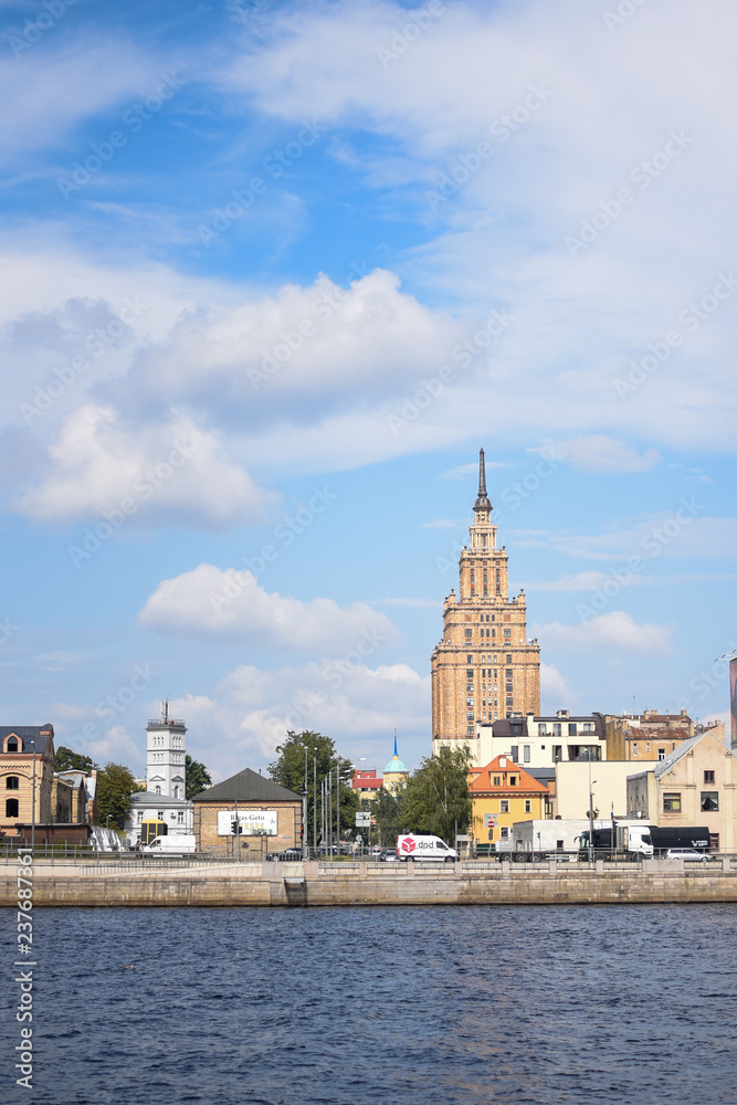 Riga, view of the old city from the water