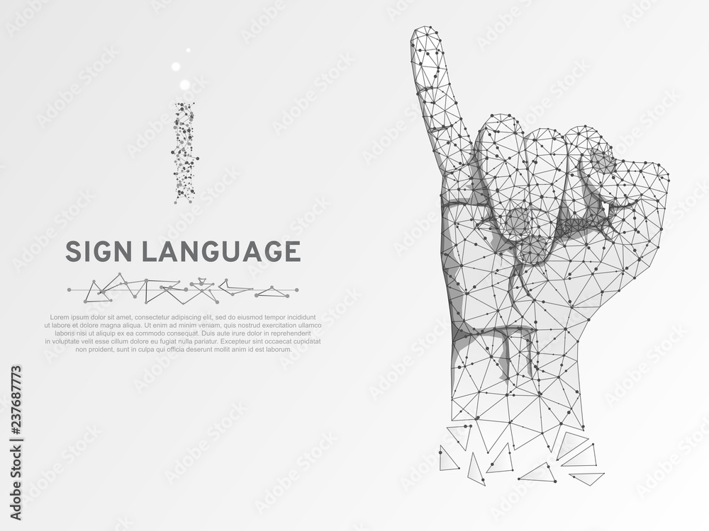 Design Paper Sign Language Origami Sign language I letter, hand that use the visual-manual ...