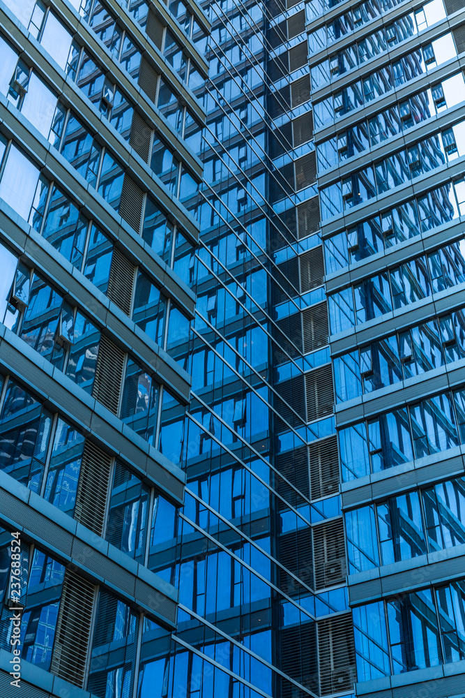 detail shot of modern business buildings in city detail shot of modern business buildings in city