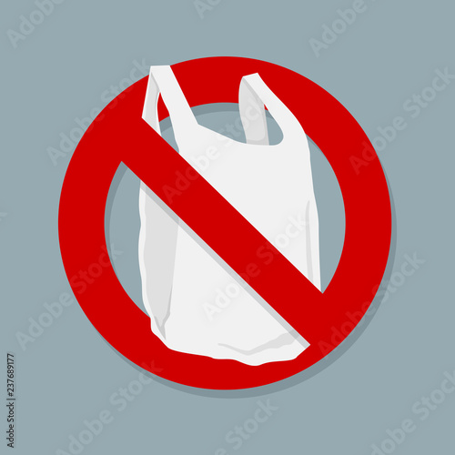 Say no plastic bags Sign isolated