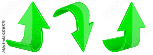 Arrows. Green UP and DOWN 3d icons