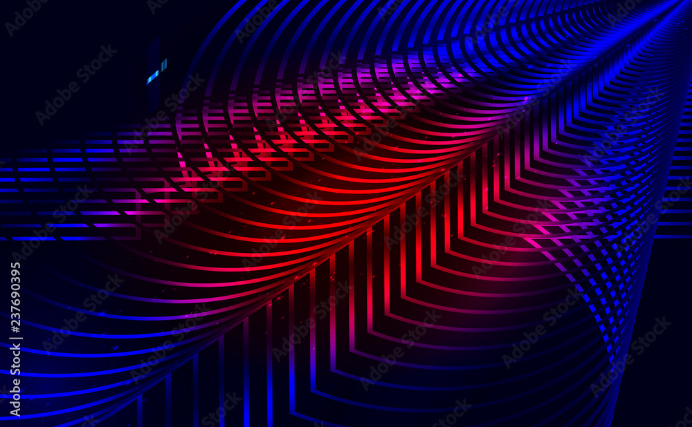 Fototapeta premium Abstract technology background. Futuristic 3d wave design.