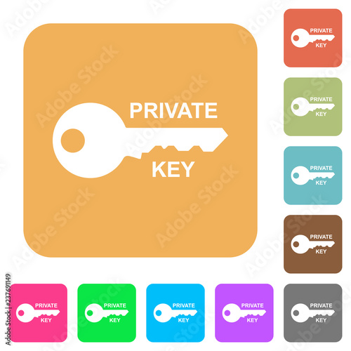 Private key rounded square flat icons