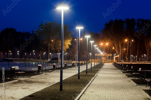 public Park infrastructure, night lighting photo