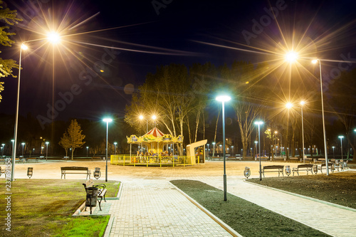 public Park infrastructure, night lighting