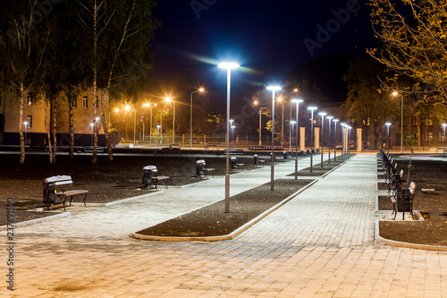 public Park infrastructure, night lighting