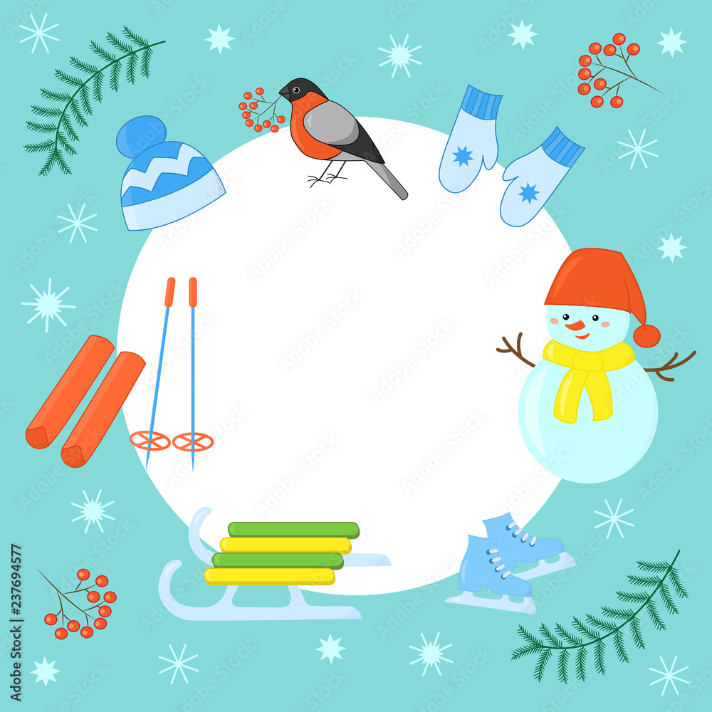 Vector set of winter games in the Christmas holidays Vector set of winter games in the Christmas holidays