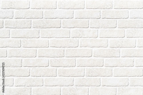 White stone brick wall texture and background seamless