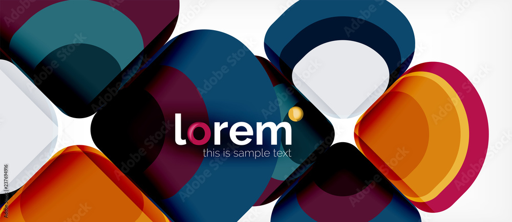 Round triangles geometric shapes composition Round triangles geometric shapes composition