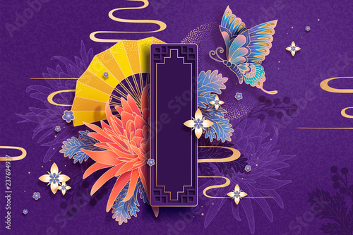 Lunar new year poster in purple