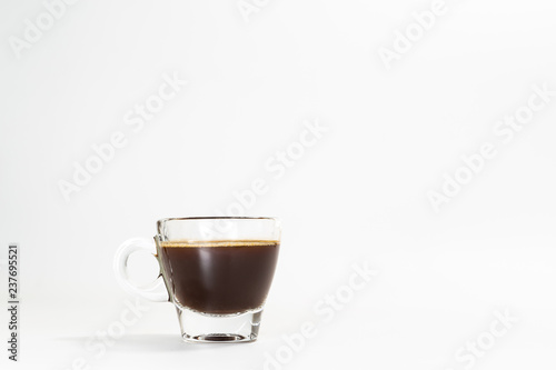 The glass mug of coffee